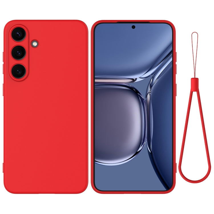 For Samsung Galaxy S25 5G Solid Color Liquid Silicone Dropproof Full Coverage Phone Case(Red) - free shipping - PMC Jewellery - Order now!