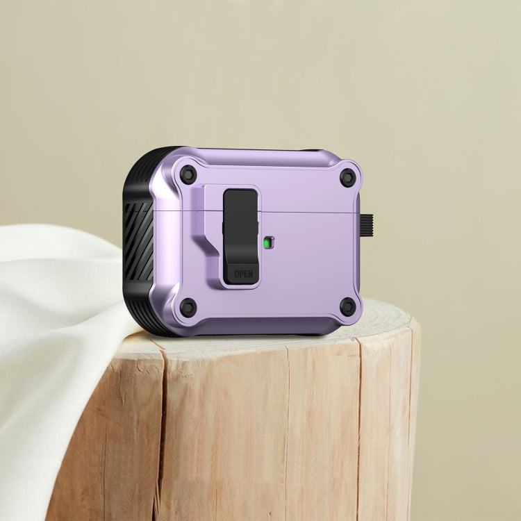 For AirPods Pro Eagle Shockproof Earphone Protective Case with Switch(Purple) - For AirPods Pro by PMC Jewellery | Online Shopping South Africa | PMC Jewellery | Buy Now Pay Later Mobicred