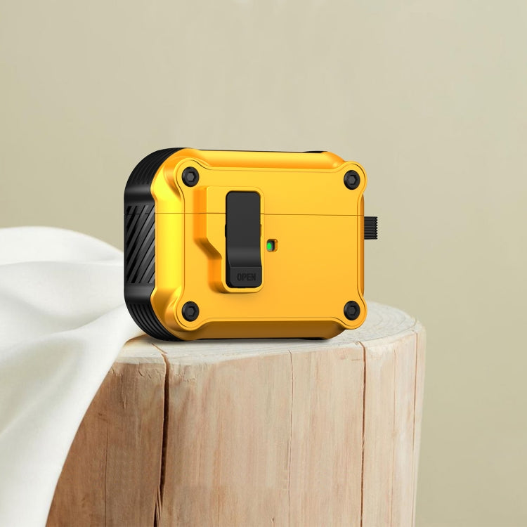For AirPods Pro 2 Eagle Shockproof Earphone Protective Case with Switch(Yellow) - For AirPods Pro 2 by PMC Jewellery | Online Shopping South Africa | PMC Jewellery | Buy Now Pay Later Mobicred