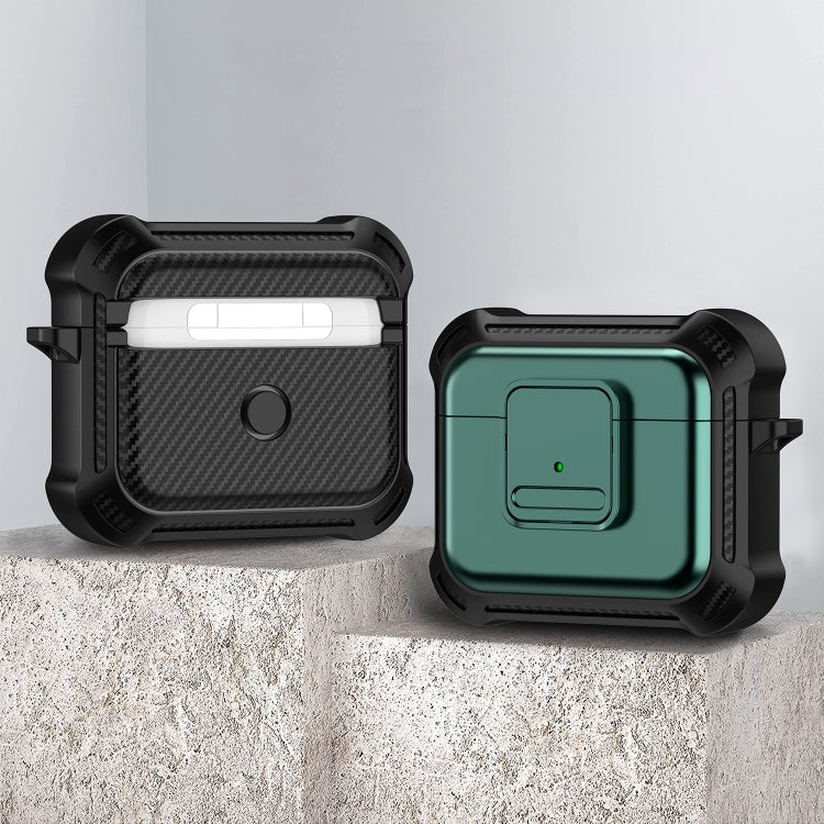 For AirPods 3 TPU + PC Shockproof Earphone Protective Case with Switch(Green) - free shipping - PMC Jewellery - Order now!