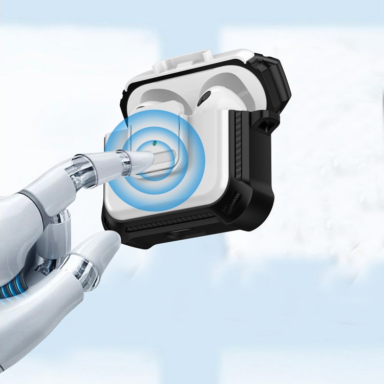 For AirPods 3 TPU + PC Shockproof Earphone Protective Case with Switch(White) - For AirPods 3 by PMC Jewellery | Online Shopping South Africa | PMC Jewellery | Buy Now Pay Later Mobicred