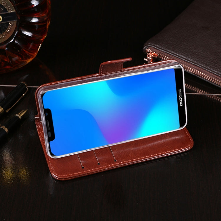 For Doogee X70 idewei  Crazy Horse Texture Horizontal Flip Leather Case with Holder & Card Slots & Wallet(Brown) - More Brand by idewei | Online Shopping South Africa | PMC Jewellery | Buy Now Pay Later Mobicred