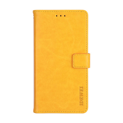 For Oukitel C15 Pro idewei  Crazy Horse Texture Horizontal Flip Leather Case with Holder & Card Slots & Wallet(Yellow) - More Brand by idewei | Online Shopping South Africa | PMC Jewellery | Buy Now Pay Later Mobicred