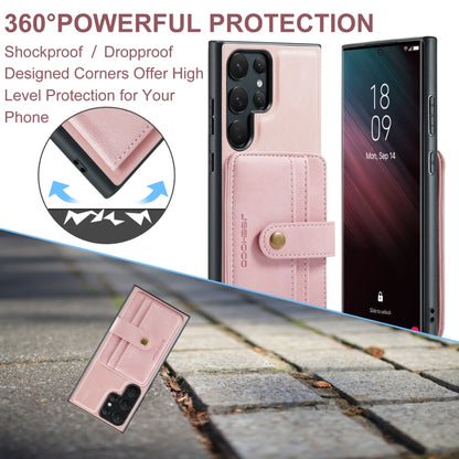 For Samsung Galaxy S24 Ultra 5G JEEHOOD RFID Blocking Anti-Theft Magnetic Phone Case(Pink) - Galaxy S24 Ultra 5G Cases by JEEHOOD | Online Shopping South Africa | PMC Jewellery | Buy Now Pay Later Mobicred