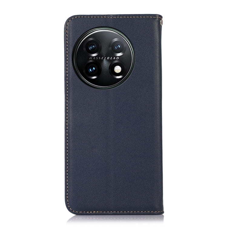 For OnePlus 11 5G KHAZNEH Nappa Top Layer Cowhide Leather Phone Case(Blue) - OnePlus Cases by PMC TechLife | Online Shopping South Africa | PMC TechLife | Buy Now Pay Later Mobicred
