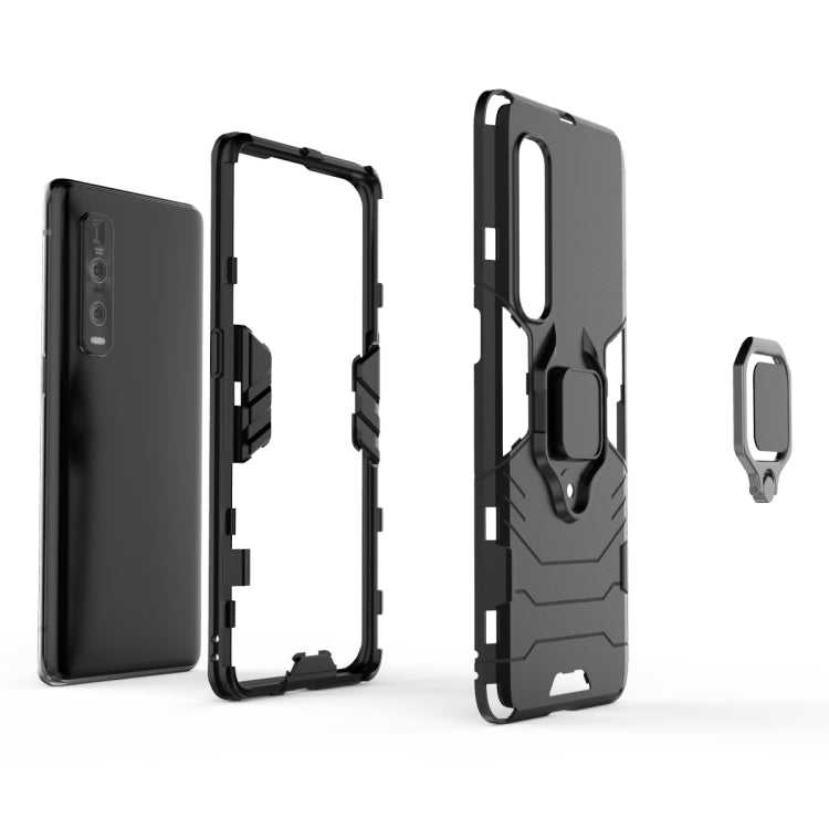 For OPPO Find X2 Pro PC + TPU Shockproof Protective Case with Magnetic Ring Holder(Black) - OPPO Cases by PMC Jewellery | Online Shopping South Africa | PMC Jewellery | Buy Now Pay Later Mobicred