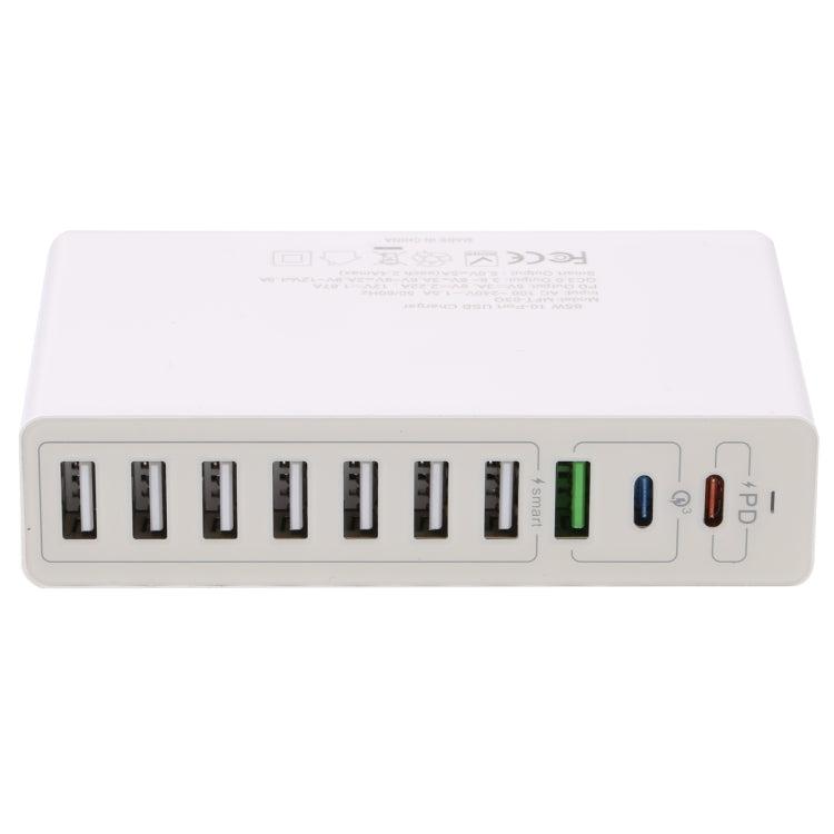 MFT-03Q 10 in 1 65W QC3.0 USB Smart Fast Charger, Plug Type:UK Plug(White) - USB Charger by PMC TechLife | Online Shopping South Africa | PMC TechLife | Buy Now Pay Later Mobicred