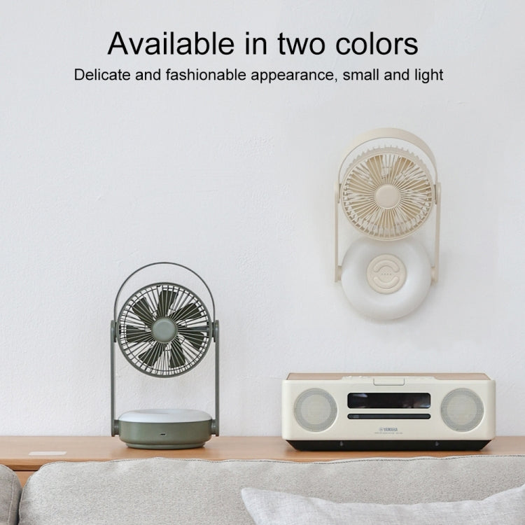 WT-F62 Outdoor Portable USB Charging Air Cooling Fan with LED Night Lamp(Cream Color) - Electric Fans by PMC Jewellery | Online Shopping South Africa | PMC Jewellery | Buy Now Pay Later Mobicred