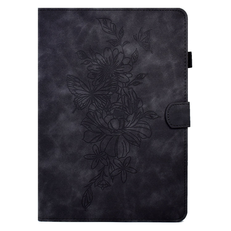 For 7 inch Tablets Peony Butterfly Embossed Leather Tablet Case(Black) - 7 inch by PMC TechLife | Online Shopping South Africa | PMC TechLife | Buy Now Pay Later Mobicred