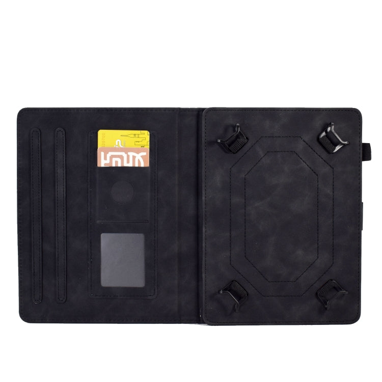 For 8 inch Tablets Peony Butterfly Embossed Leather Tablet Case(Black) - 8 inch by PMC TechLife | Online Shopping South Africa | PMC TechLife | Buy Now Pay Later Mobicred