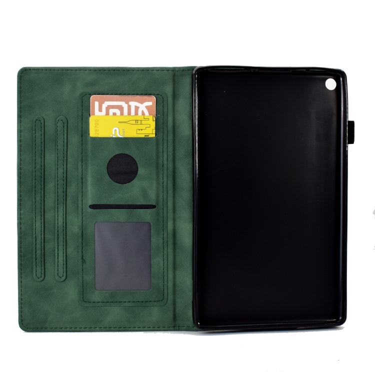 For Amazon Kindle Fire HD8 2018/2017/2016 Peony Butterfly Embossed Leather Smart Tablet Case(Green) - Amazon by PMC TechLife | Online Shopping South Africa | PMC TechLife | Buy Now Pay Later Mobicred