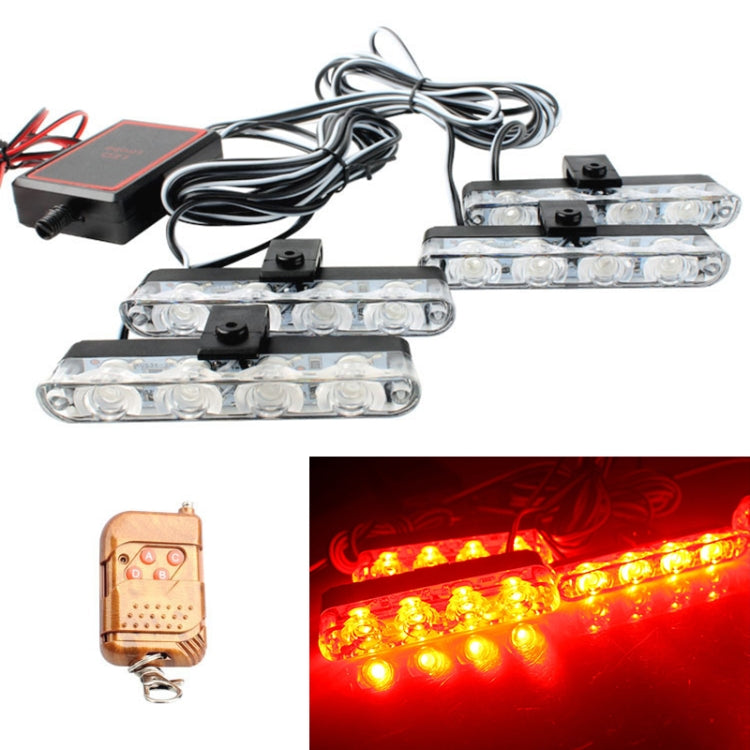 4 in 1 Car 16LEDs Grille Flash Lights Warning Lights with Wireless Remote Control(Red) - Warning Lights by PMC Jewellery | Online Shopping South Africa | PMC Jewellery | Buy Now Pay Later Mobicred