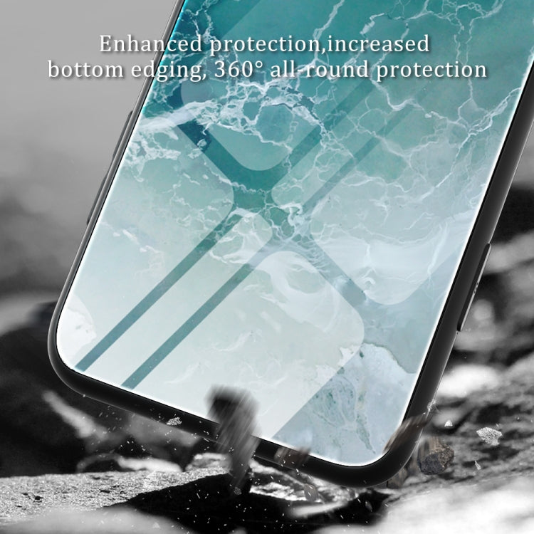 For OPPO A17 Marble Pattern Glass Phone Case(Typhoon) - OPPO Cases by PMC Jewellery | Online Shopping South Africa | PMC Jewellery | Buy Now Pay Later Mobicred