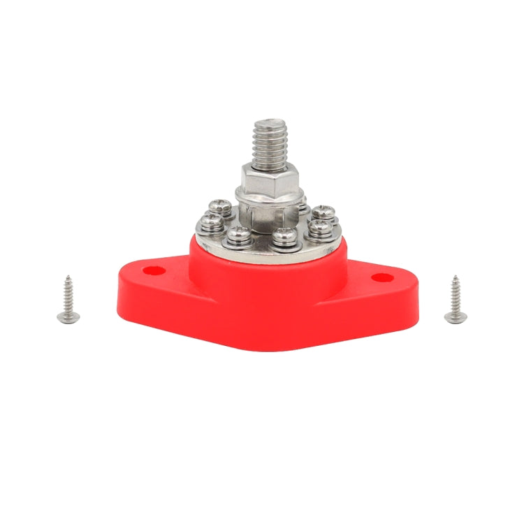 3/8 inch M10 RV Yacht 8-way Terminal Stud with 2 M5x20 Screws(Red) - Booster Cable & Clip by PMC Jewellery | Online Shopping South Africa | PMC Jewellery | Buy Now Pay Later Mobicred