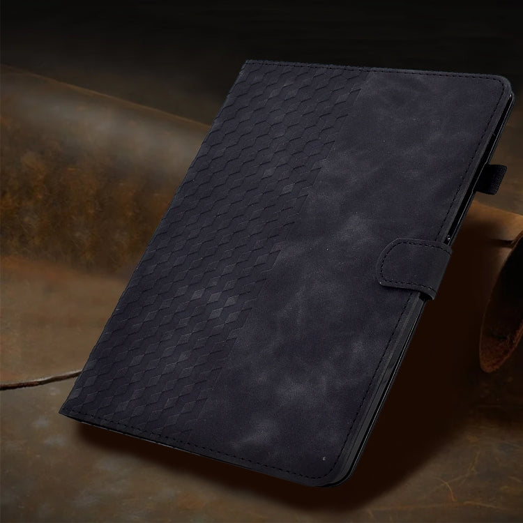 For Huawei MatePad T10 / T10S / Honor Tablet 6 Rhombus Embossed Leather Tablet Case(Black) - Honor by PMC TechLife | Online Shopping South Africa | PMC TechLife | Buy Now Pay Later Mobicred