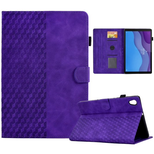 For Lenovo Tab M10 2nd TB-X306F/X306X Rhombus Embossed Leather Smart Tablet Case(Purple) - Lenovo by PMC Jewellery | Online Shopping South Africa | PMC Jewellery | Buy Now Pay Later Mobicred