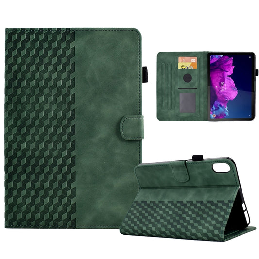 For Lenovo Tab P11 / J606F Rhombus Embossed Leather Smart Tablet Case(Green) - Lenovo by PMC Jewellery | Online Shopping South Africa | PMC Jewellery | Buy Now Pay Later Mobicred