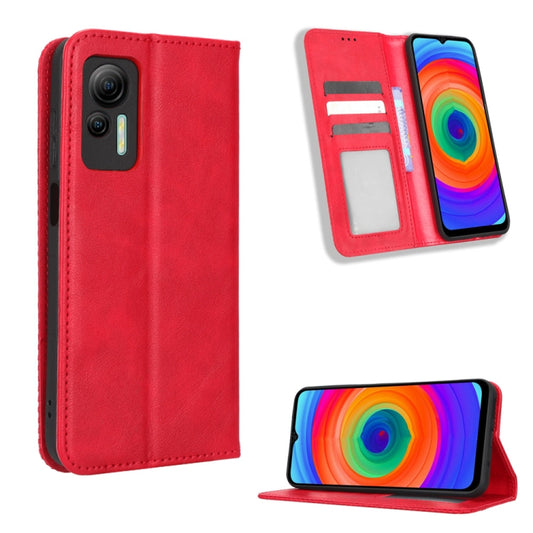 For Ulefone Note 14 Magnetic Buckle Retro Texture Leather Phone Case(Red) - Ulefone Cases by PMC Jewellery | Online Shopping South Africa | PMC Jewellery | Buy Now Pay Later Mobicred