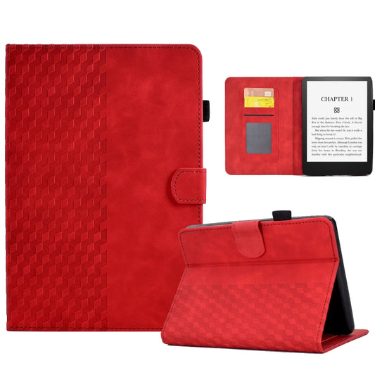 For Amazon Kindle PaperWhite 5 2021 Rhombus Embossed Leather Tablet Case(Red) - Amazon by PMC Jewellery | Online Shopping South Africa | PMC Jewellery | Buy Now Pay Later Mobicred