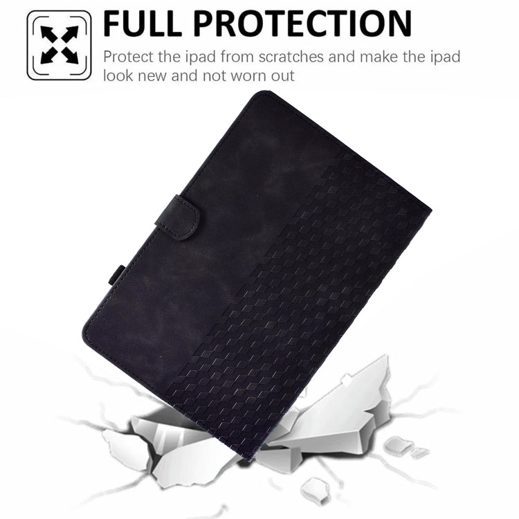 For Amazon Kindle Fire HD8 2018 / 2017 / 2016 Rhombus Embossed Leather Tablet Case(Black) - Amazon by PMC TechLife | Online Shopping South Africa | PMC TechLife | Buy Now Pay Later Mobicred