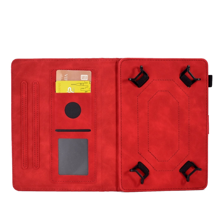 For 10.0 inch Universal Tablet Rhombus Embossed Leather Case(Red) - 10 - 11 inch by PMC TechLife | Online Shopping South Africa | PMC TechLife | Buy Now Pay Later Mobicred