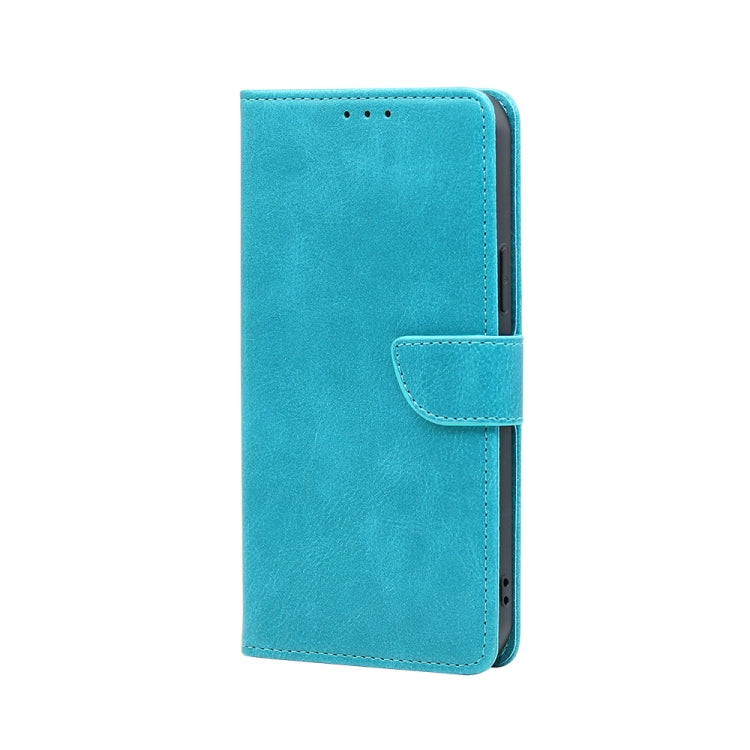 For OPPO A17k Calf Texture Buckle Flip Leather Phone Case(Light Blue) - OPPO Cases by PMC Jewellery | Online Shopping South Africa | PMC Jewellery