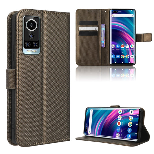 For BLU Bold N2 Diamond Texture Leather Phone Case(Brown) - Wiko by PMC Jewellery | Online Shopping South Africa | PMC Jewellery