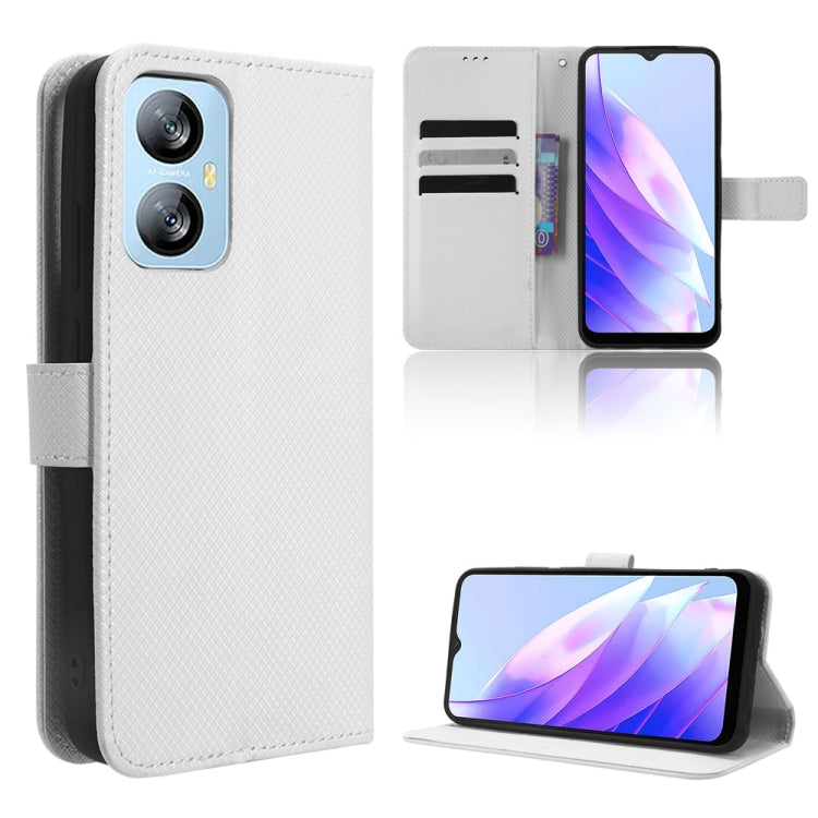 For Blackview A52 Diamond Texture Leather Phone Case(White) - More Brand by PMC TechLife | Online Shopping South Africa | PMC TechLife