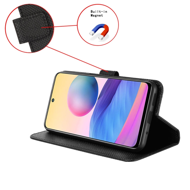 For Blackview A52 Diamond Texture Leather Phone Case(Black) - More Brand by PMC TechLife | Online Shopping South Africa | PMC TechLife | Buy Now Pay Later Mobicred