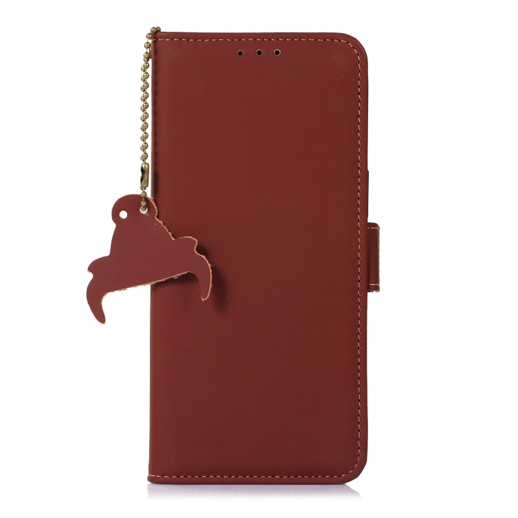 For Honor X9a 4G Genuine Leather Magnetic RFID Leather Phone Case(Coffee) - Honor Cases by PMC TechLife | Online Shopping South Africa | PMC TechLife | Buy Now Pay Later Mobicred