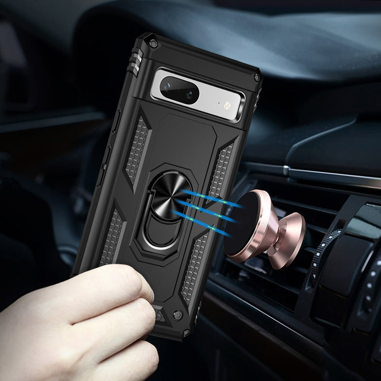 For Google Pixel 7a Shockproof TPU + PC Phone Case with Holder(Black) - Google Cases by PMC TechLife | Online Shopping South Africa | PMC TechLife | Buy Now Pay Later Mobicred