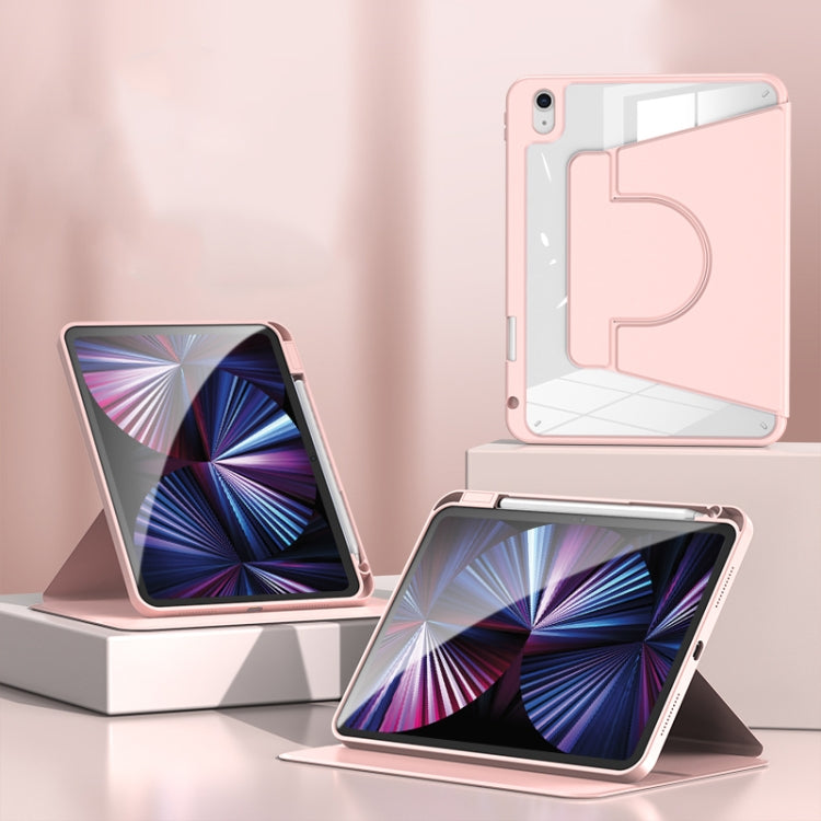 2 in 1 Acrylic Split Rotating Leather Tablet Case For iPad Pro 12.9 2022 / 2020 / 2021 / 2018(Pink) - iPad Pro 12.9 (2022/2021) Cases by PMC Jewellery | Online Shopping South Africa | PMC Jewellery