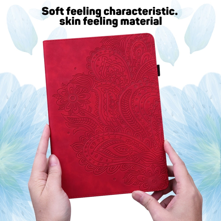 For Lenovo Tab P11 Pro Gen 2 Peacock Embossed Pattern Leather Tablet Case(Red) - Lenovo by PMC TechLife | Online Shopping South Africa | PMC TechLife | Buy Now Pay Later Mobicred