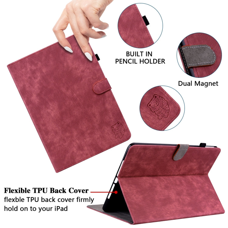 For Honor Pad V8 Pro Tiger Pattern Flip Leather Tablet Case(Red) - Honor by PMC TechLife | Online Shopping South Africa | PMC TechLife | Buy Now Pay Later Mobicred