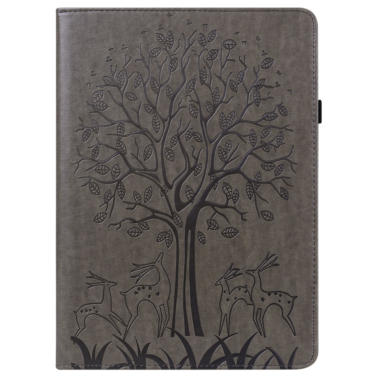 For Lenovo Tab P11 Pro Gen 2 Tree & Deer Pattern Embossed Leather Tablet Case(Grey) - free shipping - PMC TechLife - Order now!