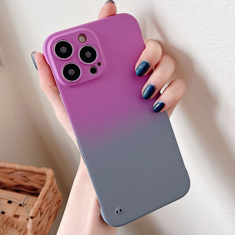 For iPhone 14 Plus Frameless Skin Feel Gradient Phone Case(Dark Purple + Grey) - iPhone 14 Plus Cases by PMC Jewellery | Online Shopping South Africa | PMC Jewellery | Buy Now Pay Later Mobicred