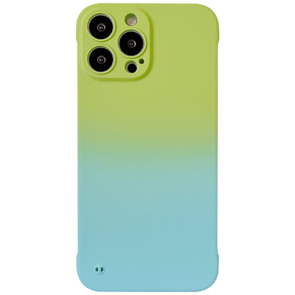 For iPhone XS / X Frameless Skin Feel Gradient Phone Case(Green + Light Blue) - More iPhone Cases by PMC Jewellery | Online Shopping South Africa | PMC Jewellery | Buy Now Pay Later Mobicred