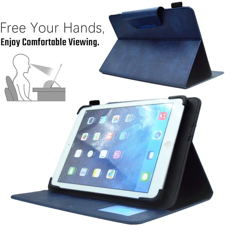 For 8 inch Suede Cross Texture Magnetic Clasp Leather Tablet Case(Blue) - free shipping - PMC TechLife - Order now!
