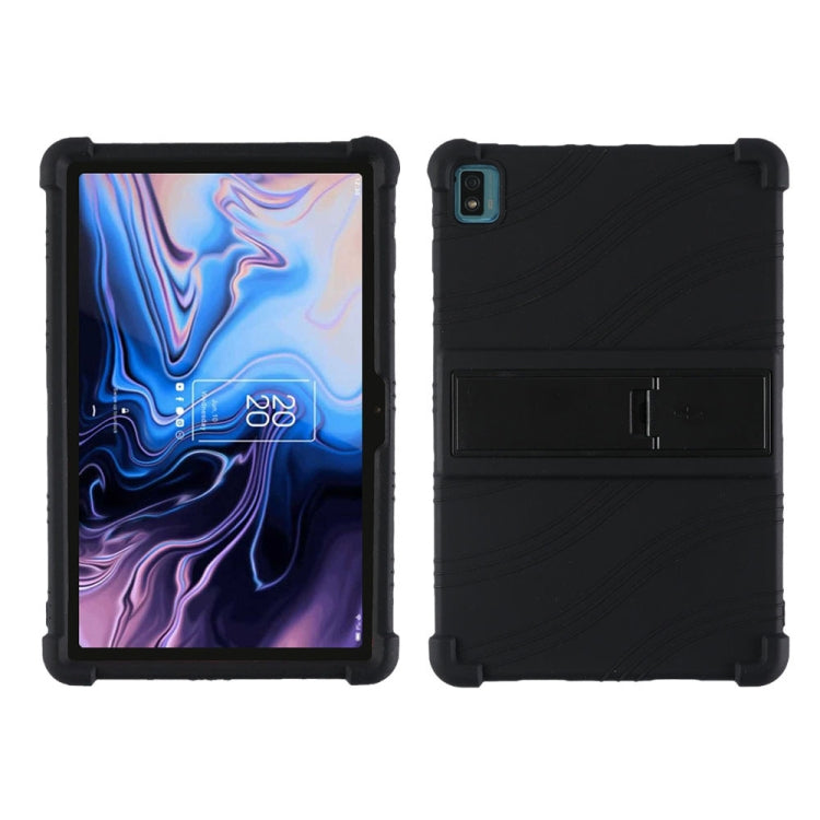 For TCL 10 Tab Max 10.36 inch Silicone Tablet Protective Case with Invisible Bracket(Black) - Others by PMC TechLife | Online Shopping South Africa | PMC TechLife