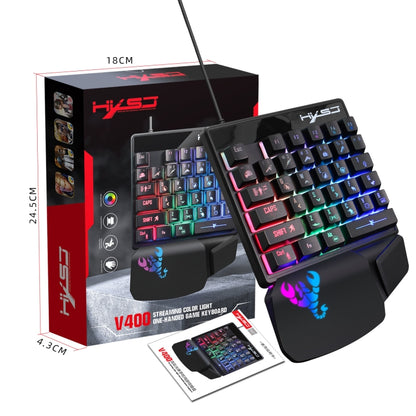 HXSJ V400 35 Keys One-Hand RGB Backlit Wired Gaming Keyboard - Wired Keyboard by HXSJ | Online Shopping South Africa | PMC Jewellery