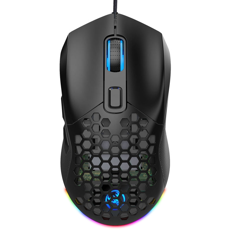 HXSJ X300 7200DPI RGB Backlight Interchangeable Back Cover Hole Gaming Wired Mouse(Black) - Wired Mice by HXSJ | Online Shopping South Africa | PMC Jewellery | Buy Now Pay Later Mobicred