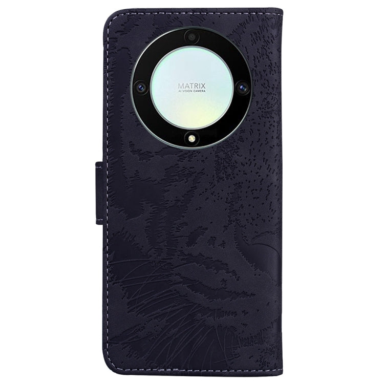 For Honor X9a Tiger Embossing Pattern Leather Phone Case(Black) - Honor Cases by PMC TechLife | Online Shopping South Africa | PMC TechLife