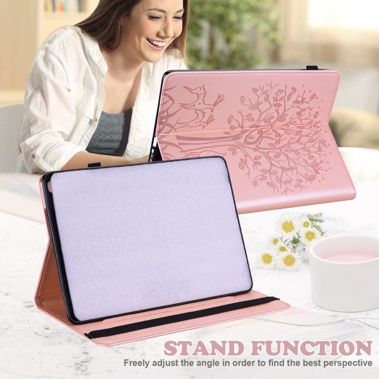 For Lenovo Tab M10 3rd Gen Tree & Deer Pattern Embossed Leather Tablet Case(Pink) - Lenovo by PMC TechLife | Online Shopping South Africa | PMC TechLife | Buy Now Pay Later Mobicred