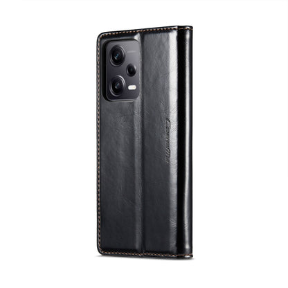 For Xiaomi Redmi Note 12 Pro+ 5G CaseMe 003 Crazy Horse Texture Leather Phone Case(Black) - Xiaomi Cases by CaseMe | Online Shopping South Africa | PMC Jewellery | Buy Now Pay Later Mobicred