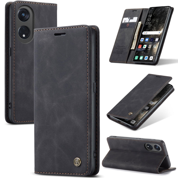 For OPPO Reno8 T 5G CaseMe 013 Multifunctional Horizontal Flip Leather Phone Case(Black) - OPPO Cases by CaseMe | Online Shopping South Africa | PMC Jewellery | Buy Now Pay Later Mobicred