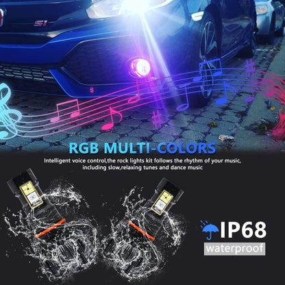 EV23 1 Pair 9006 HB4 12W / 15000LM / DC 9-16V IP68 Waterproof Car RGB Fog Light - Fog / Driving Lights by PMC Jewellery | Online Shopping South Africa | PMC Jewellery | Buy Now Pay Later Mobicred