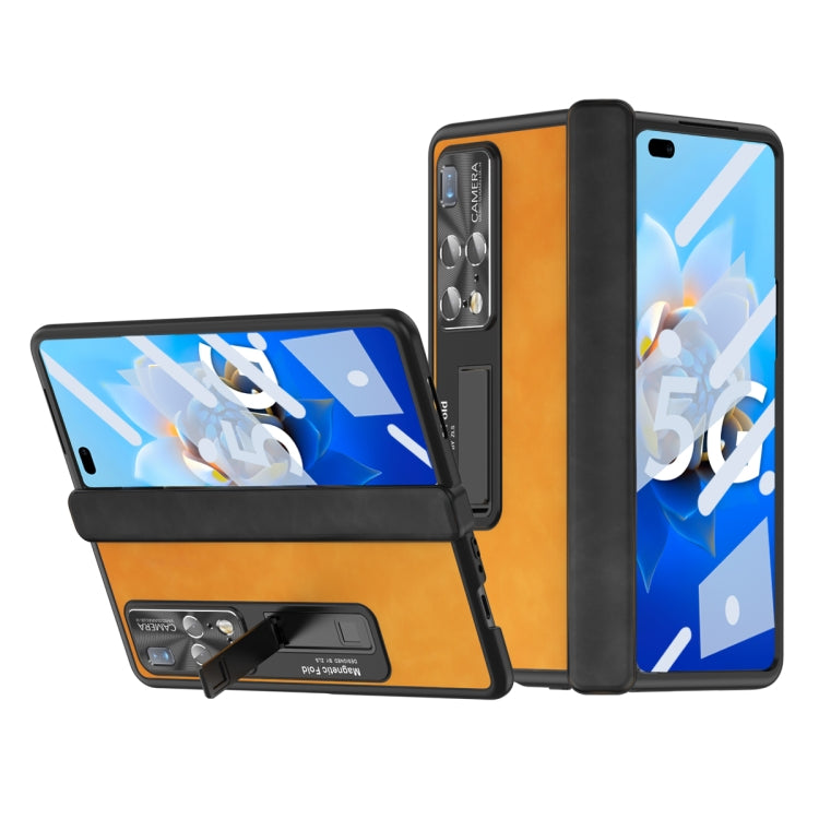 For Huawei Mate X2 5G Napa Texture All-inclusive Phone Case(Yellow) - Huawei Cases by PMC TechLife | Online Shopping South Africa | PMC TechLife | Buy Now Pay Later Mobicred