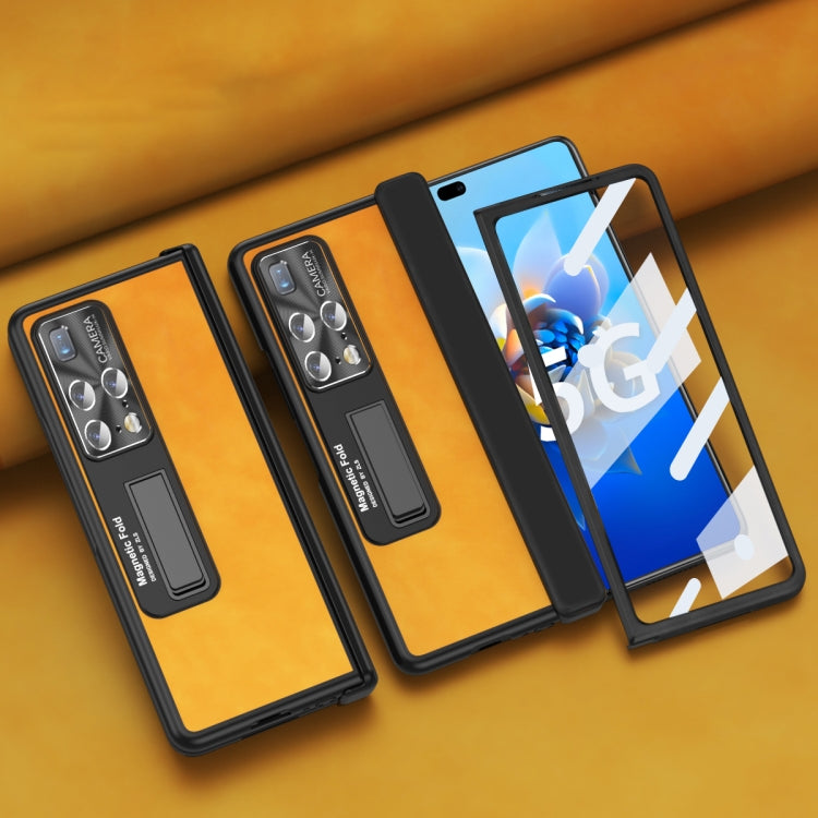 For Huawei Mate X2 5G Napa Texture All-inclusive Phone Case(Yellow) - Huawei Cases by PMC TechLife | Online Shopping South Africa | PMC TechLife | Buy Now Pay Later Mobicred