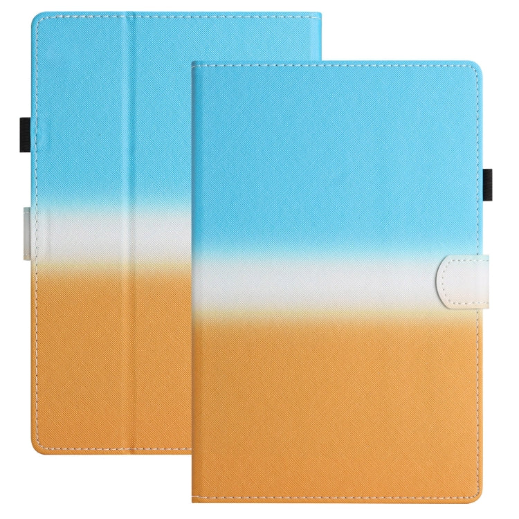 For 10 inch Universal Stitching Gradient Leather Tablet Case(Blue Orange) - 10 - 11 inch by PMC TechLife | Online Shopping South Africa | PMC TechLife | Buy Now Pay Later Mobicred