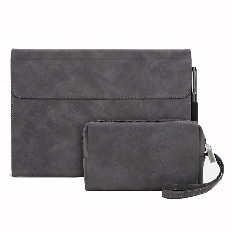 For Microsoft Surface Pro X Sheepskin All-Inclusive Shockproof Protective Case with Power Bag(Grey) - Others by PMC TechLife | Online Shopping South Africa | PMC TechLife | Buy Now Pay Later Mobicred